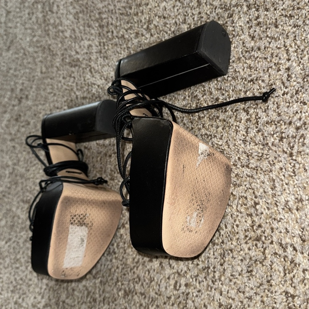 Gianni Bobbi black strap of block heel platform - Picture 8 of 9